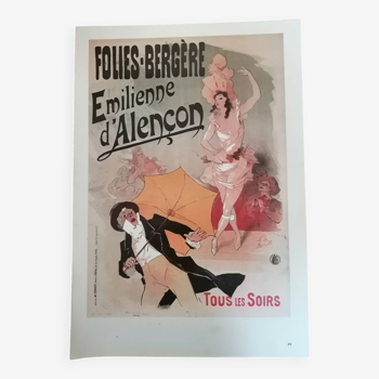 Folies bergère posters "liane de pougy/emilienne d'alençon repro 70s