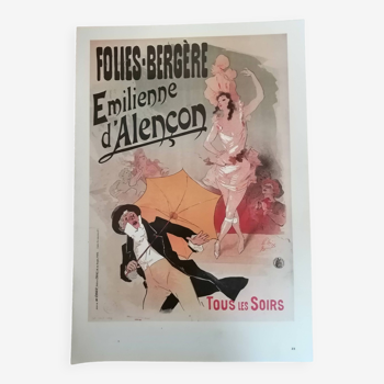Posters Folies Bergère "Liane de Pougy/Emilienne d'Alençon repro 70s