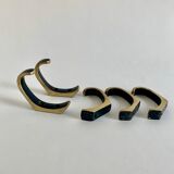 Brass wall hooks from Herta Baller, set of 5