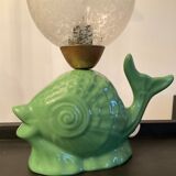 Vintage ceramic fish lamp 70s
