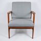 Fauteuil scandinave original Stefan, entièrement restauré, icône des années 1960, pied de poule