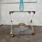 Desserte ou chariot de service en altuglass et laiton