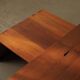 Pair of nesting coffee tables in solid wood, around 1980.