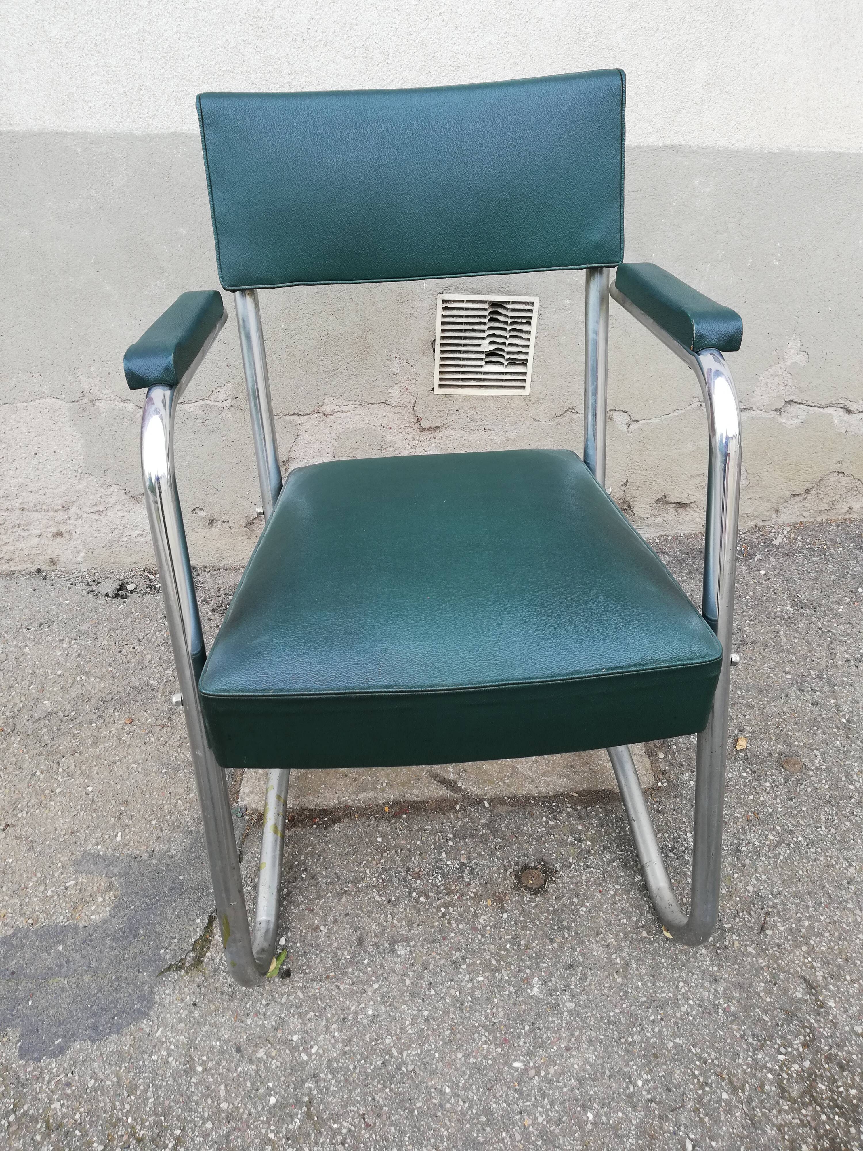 Office armchair year 50 skai green