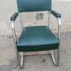 Fauteuil de bureau année 50 skai vert