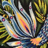 Flamboyant bird tapestry Jean Lurçat style