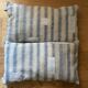Pair of antique kilim style canvas cushions woven, patched and hand embroidered