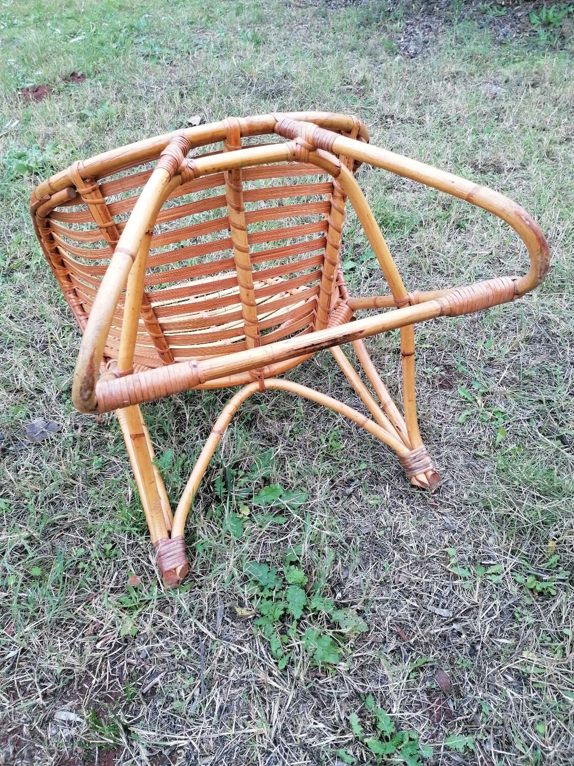 Vintage rattan armchair by Dirk Van Sliedregt for Rohe Noordwolde.