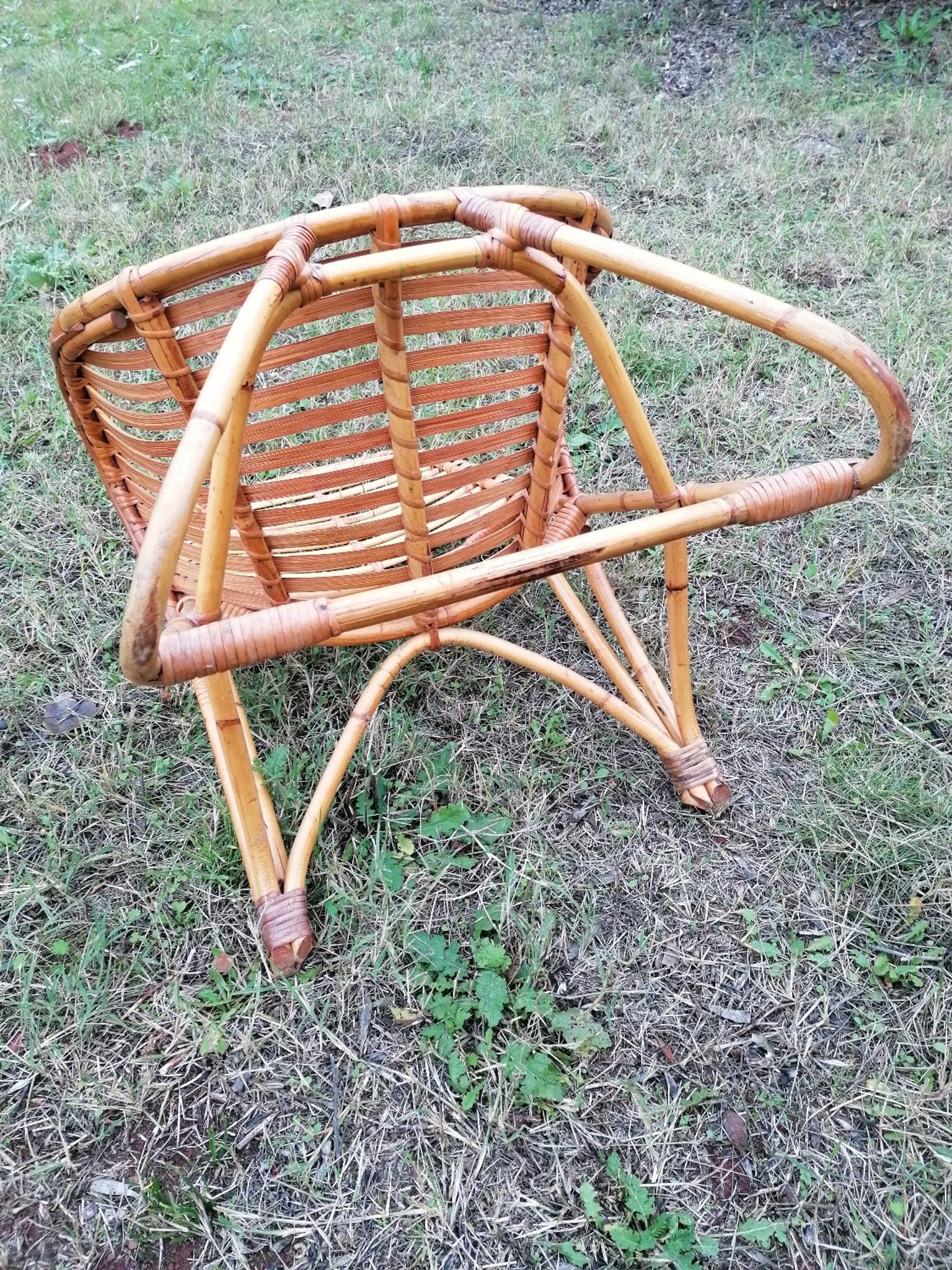 Vintage rattan armchair by Dirk Van Sliedregt for Rohe Noordwolde.