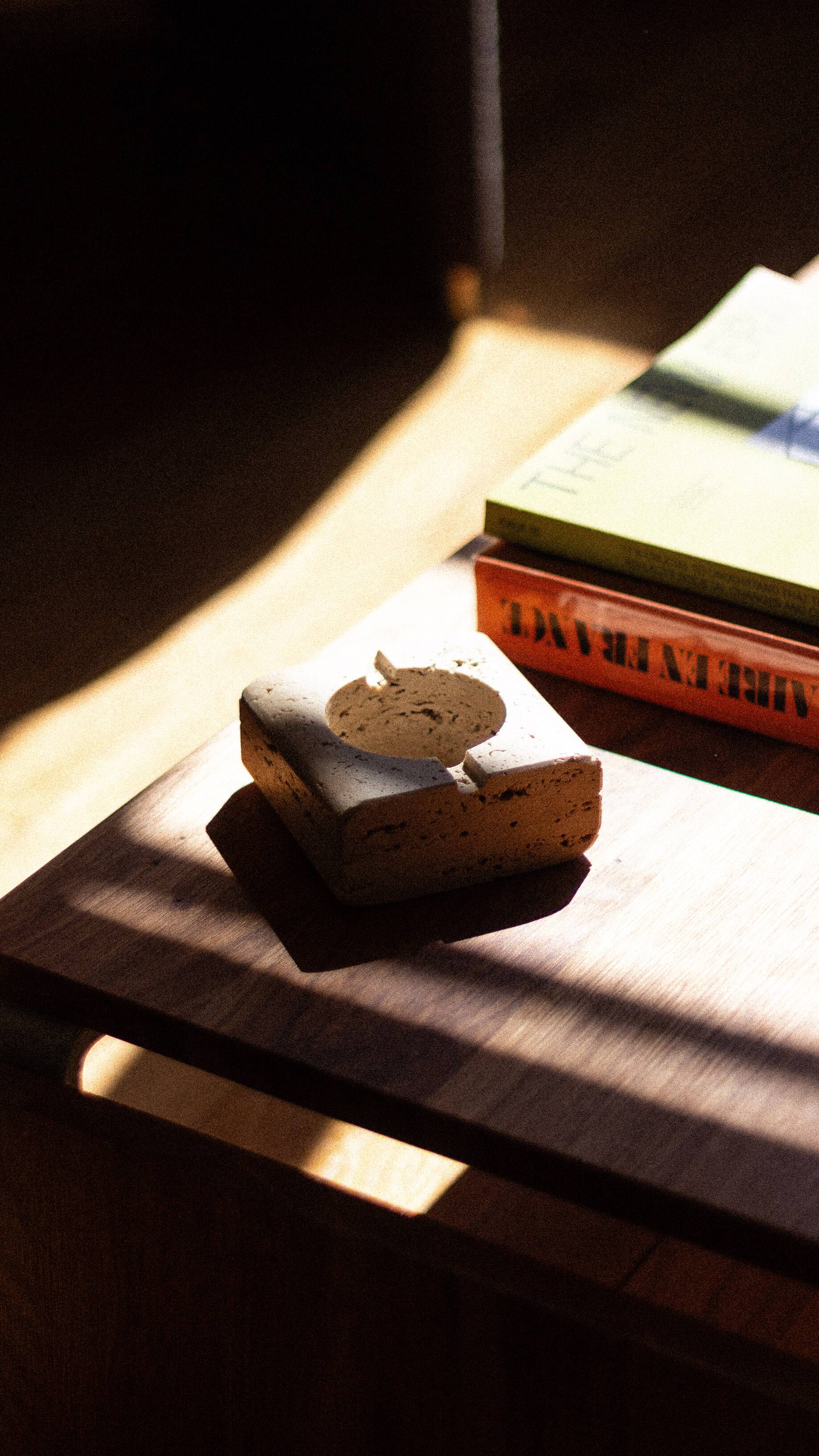 Travertine ashtray, 1970s
