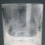 Vintage Val Saint Lambert crystal ice bucket, Belgium, 1930s-40s.
