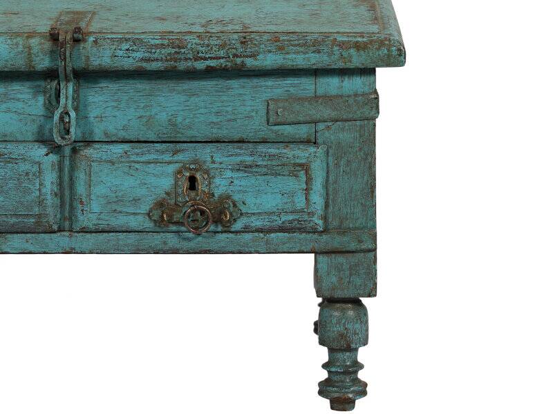 Blue desk chest old desk with drawers
