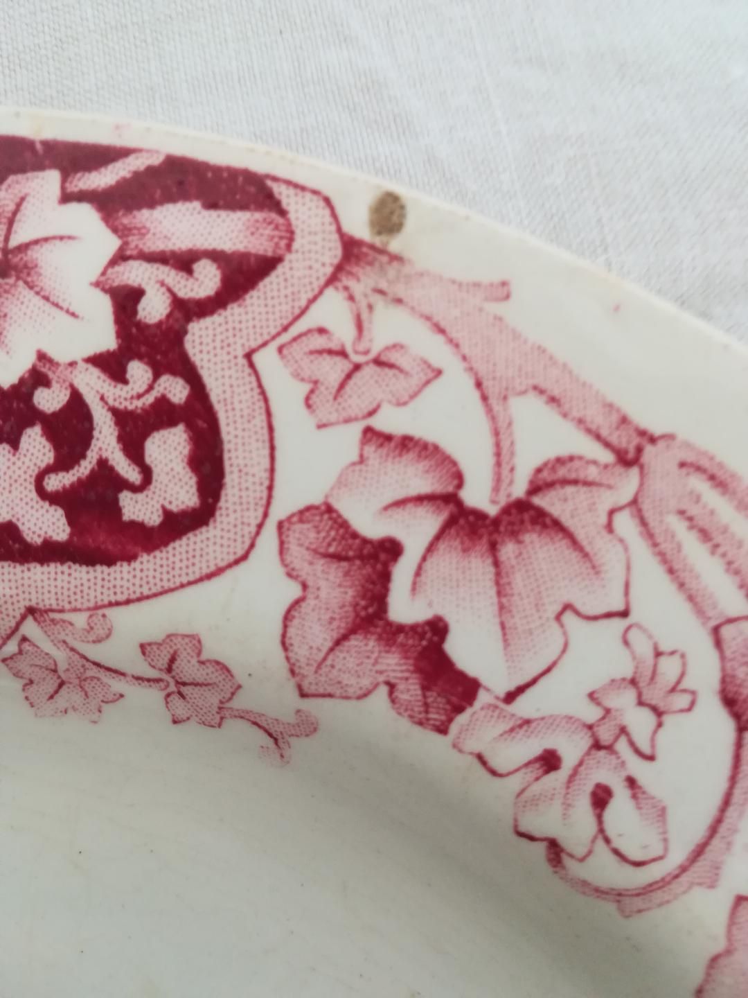 Old plate earthenware of Lunéville KG model "Ivy ".