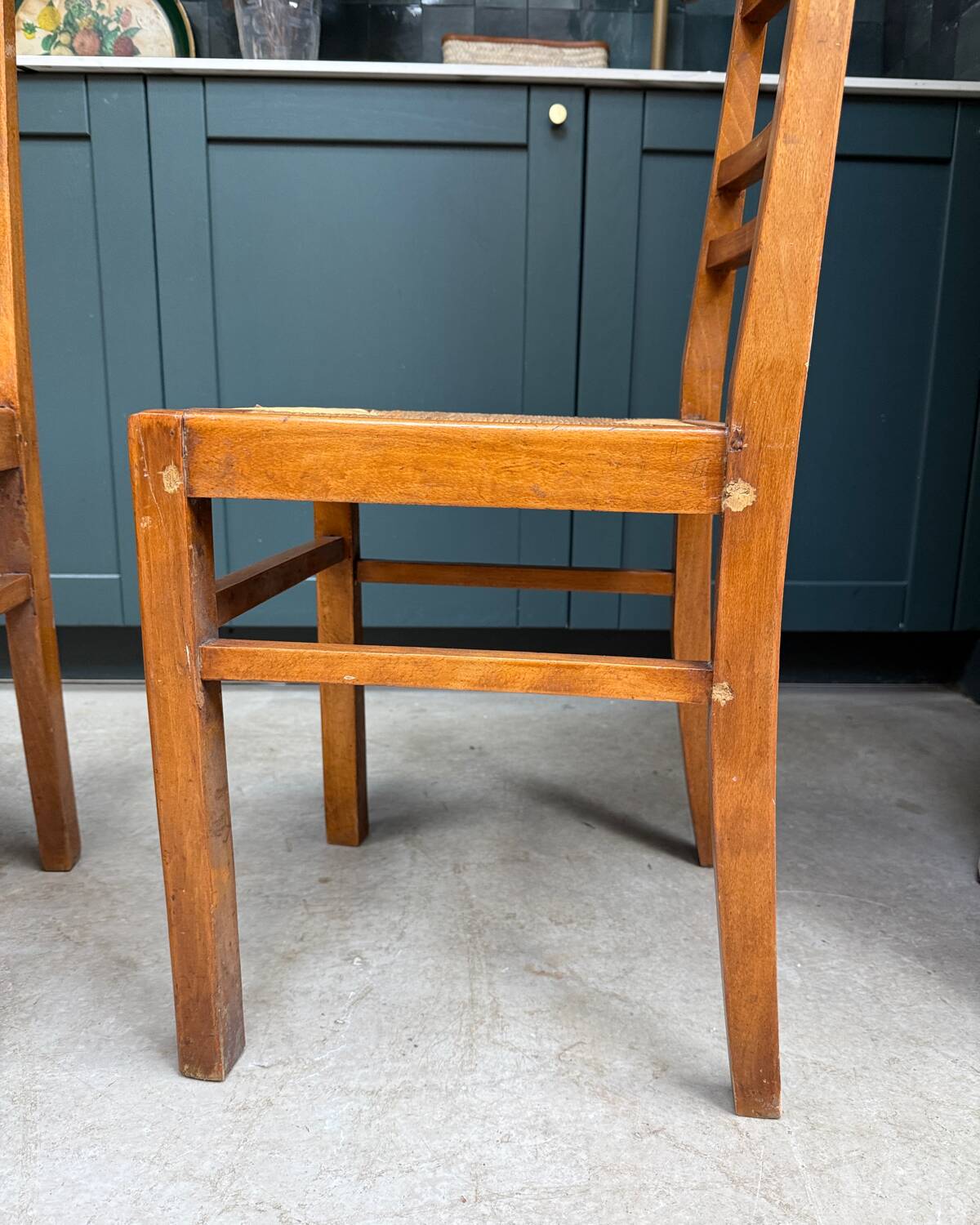 Set of 4 vintage rush chairs