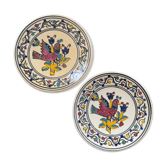 Pair of bird decorated dishes