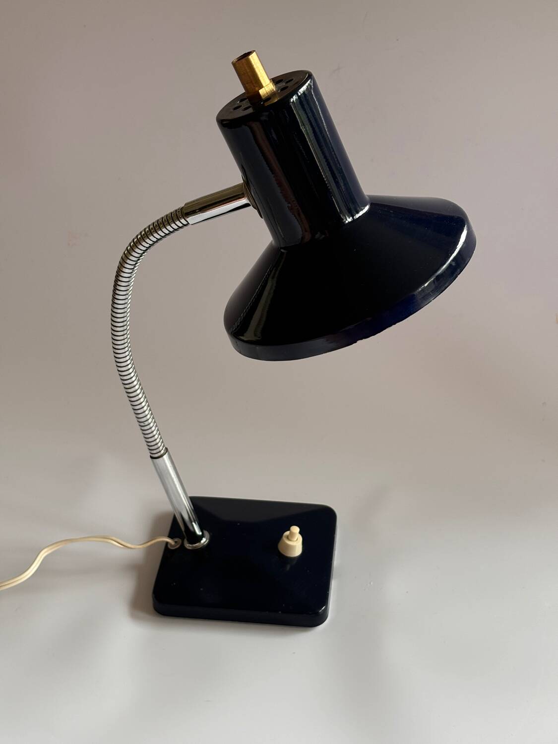 Lampe articulée de bureau en métal bleu, 1970