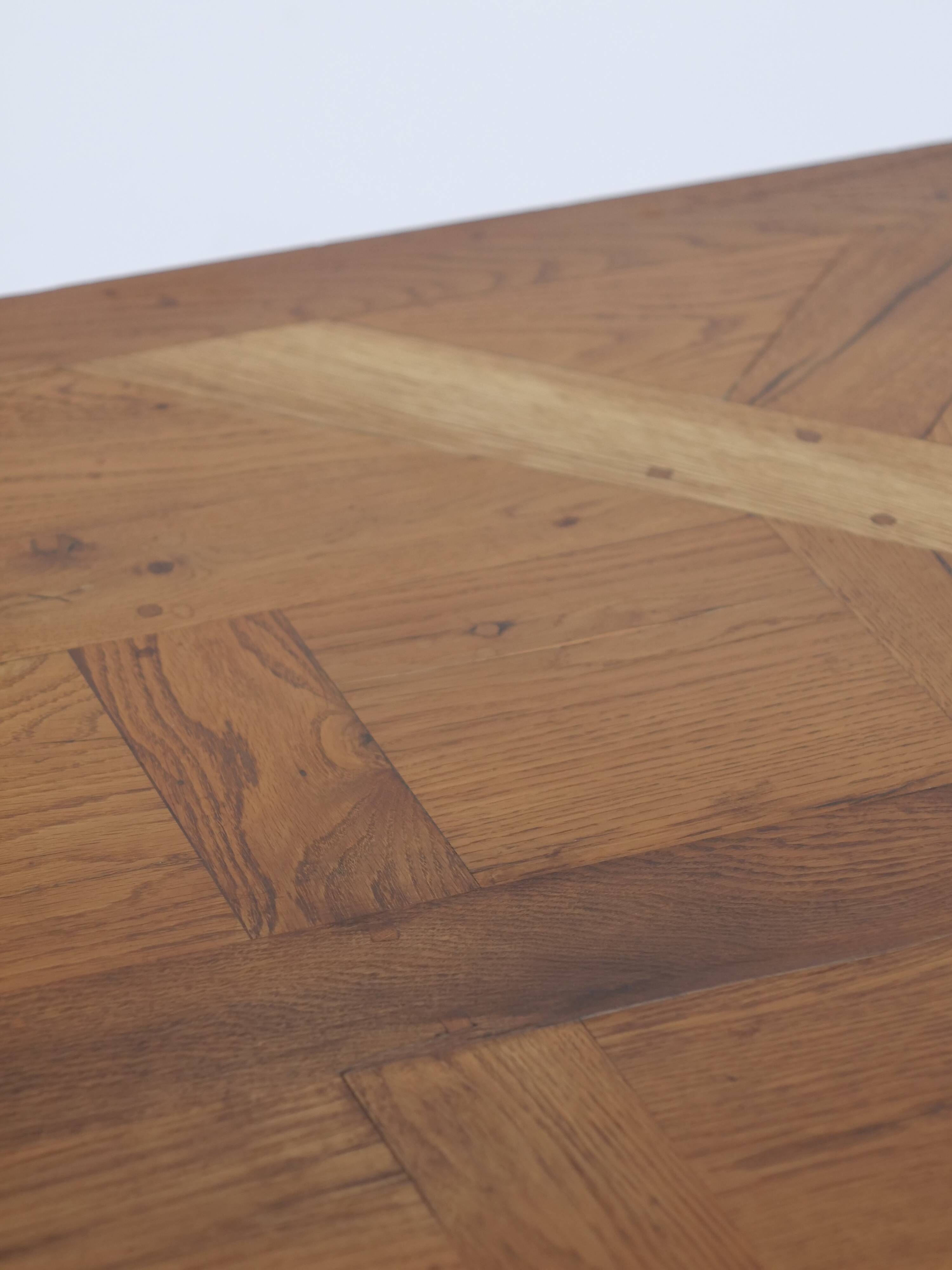 solid oak coffee table Aremberg parquet pattern from the 19th century
