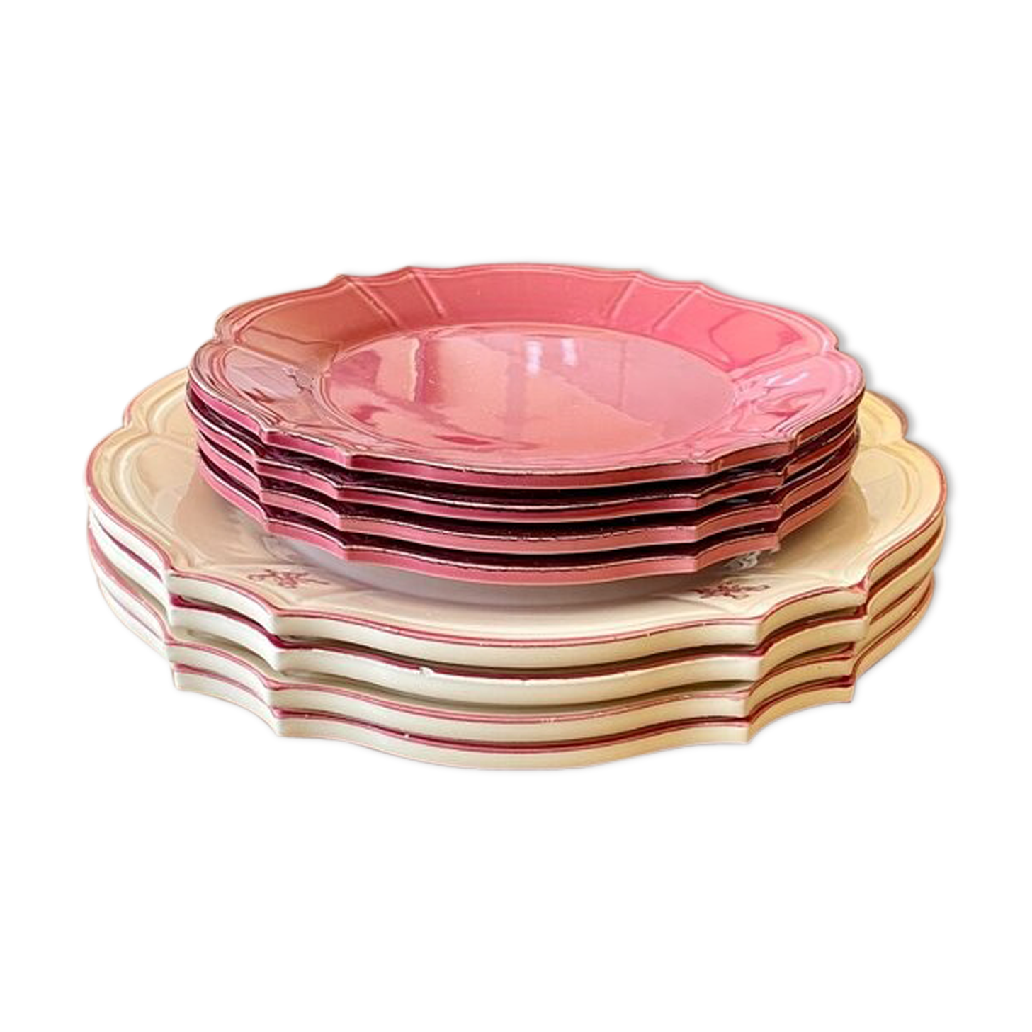 8 assiettes Niderviller, service "Délices des quatre saisons"