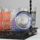 Set of 6 Vintage Lemonade Glasses in Black Metal Carrier — Made in Holland, 1960s/1970s