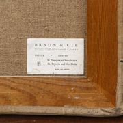 Reproduction Braun & Cie, Saint Francis of Assisi, carved wooden frame