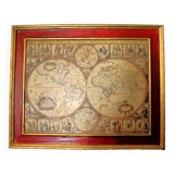 Vintage planisphere frame reproduction 17th century