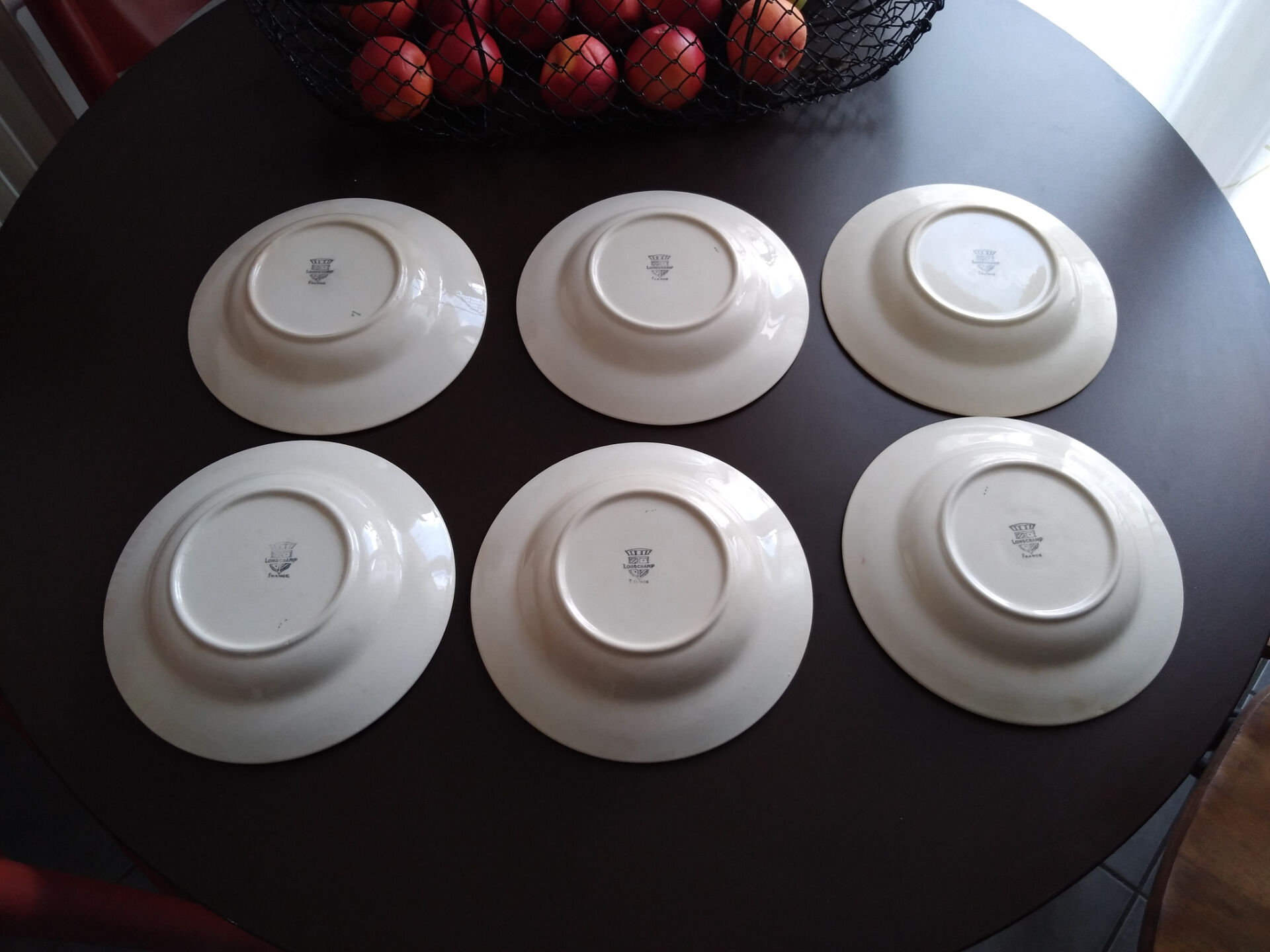 Set de 6 assiettes creuses faïence Longchamp