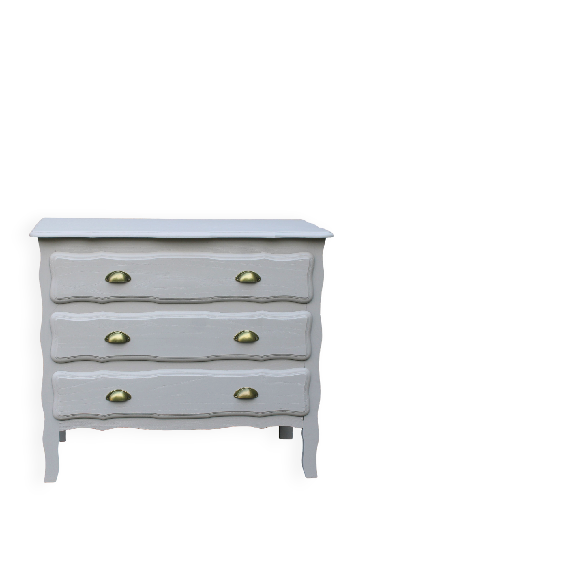Commode vintage rénovée Greige Galuchat – Style campagne chic