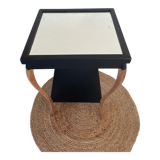 Black and wood side table