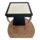 Black and wood side table