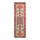 Vintage Turkish hand-knotted wool cotton beige runner rug  114x362