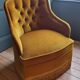 Gold velvet armchair