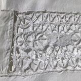 JC embroidered single sheet with crocheted lace