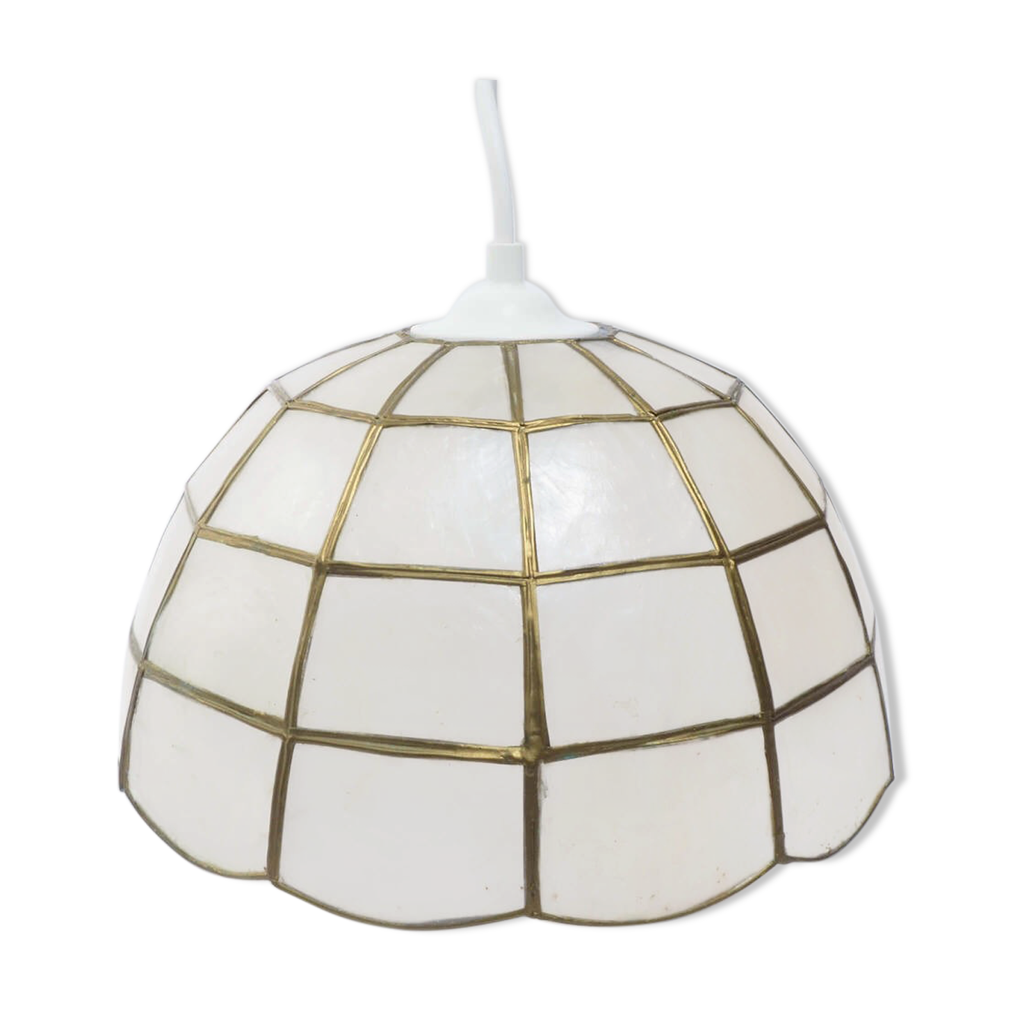 Mother-of-pearl and brass chandelier