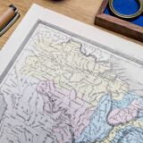 Brazil, old map, printed in 1852.