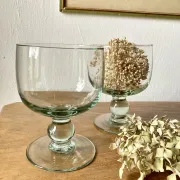 Pair of hand-blown glass goblets