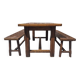 Table de ferme avec tiroirs et ses bancs