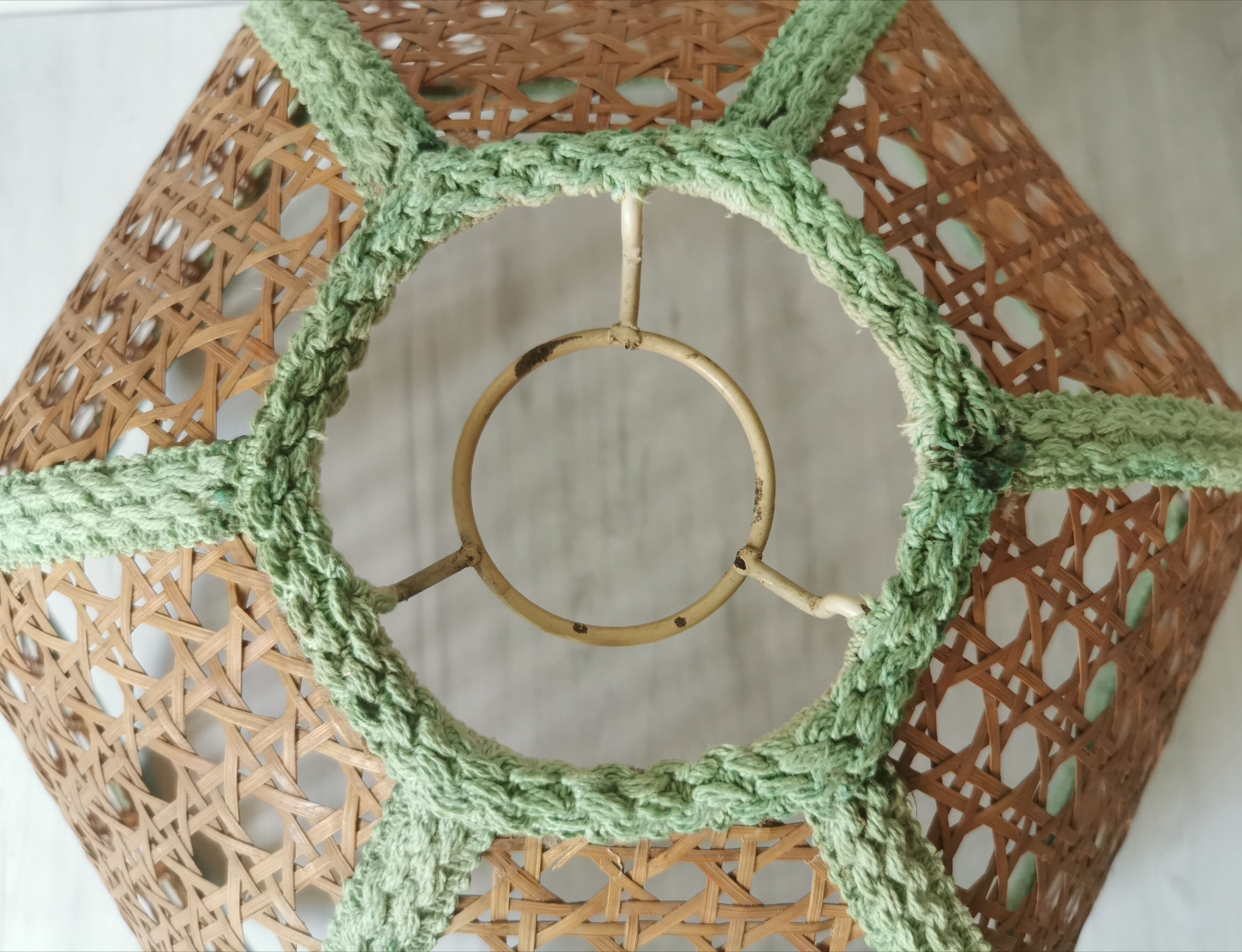 Vintage cane lampshade