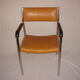 Chair with armrests of 1970/80, chrome & orange leatherette