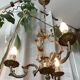 Louis XV cage chandelier gilded bronze with 3 lights twentieth era