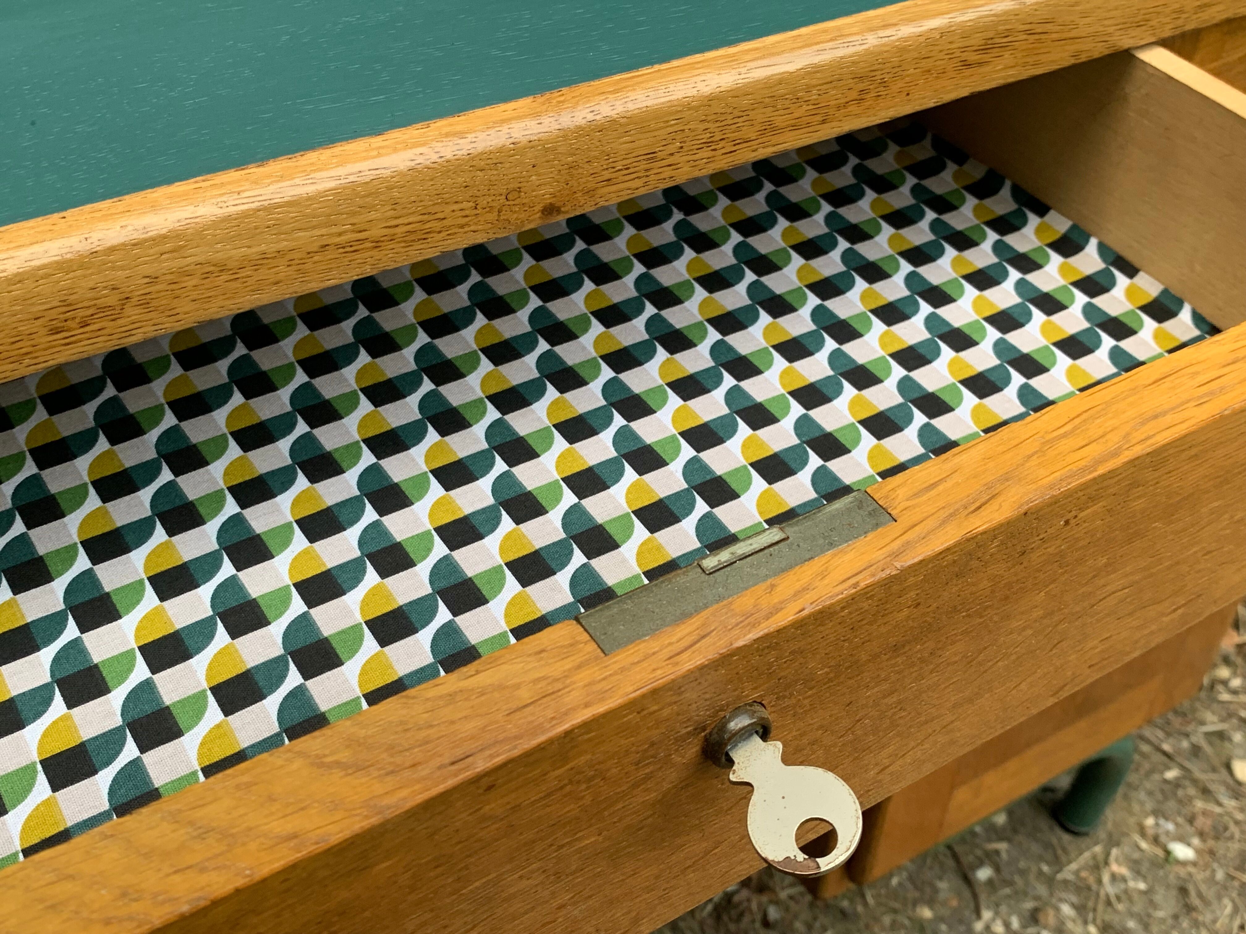 1950s schoolmaster's desk in solid oak