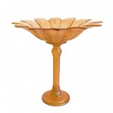 Art Nouveau Glass Compote Vase, Palm Tree Design, French, Early 20th-C