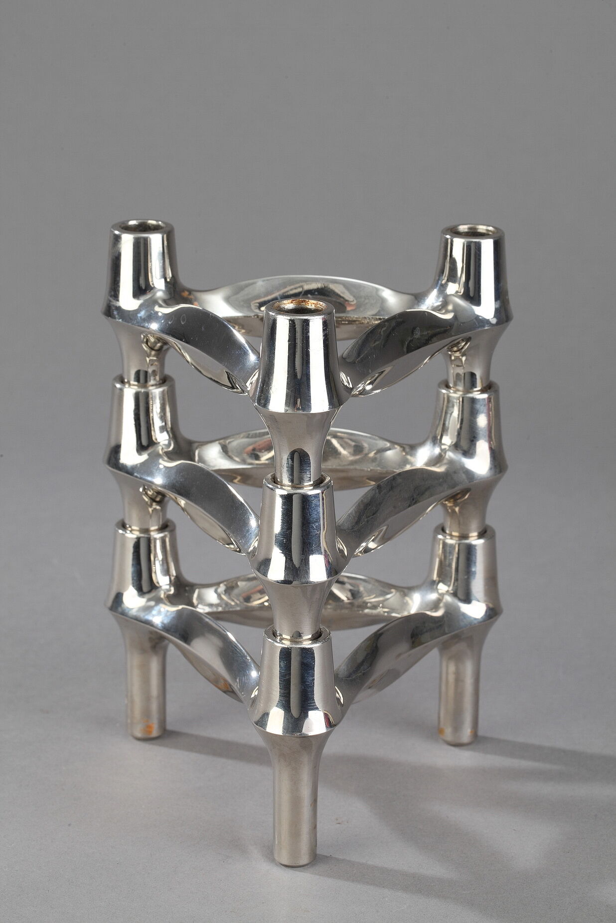 Three modular candle holders by BMF, Germany