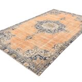 5x9 Navy Blue & Peach Oriental Persian Rug, 168x284Cm
