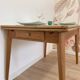 Vintage extendable dining table, wood and sage green