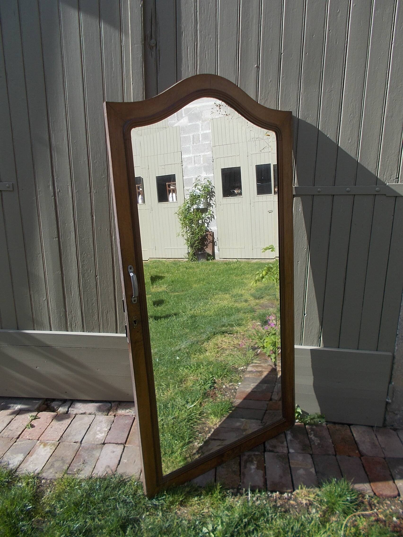 Wooden mirror door