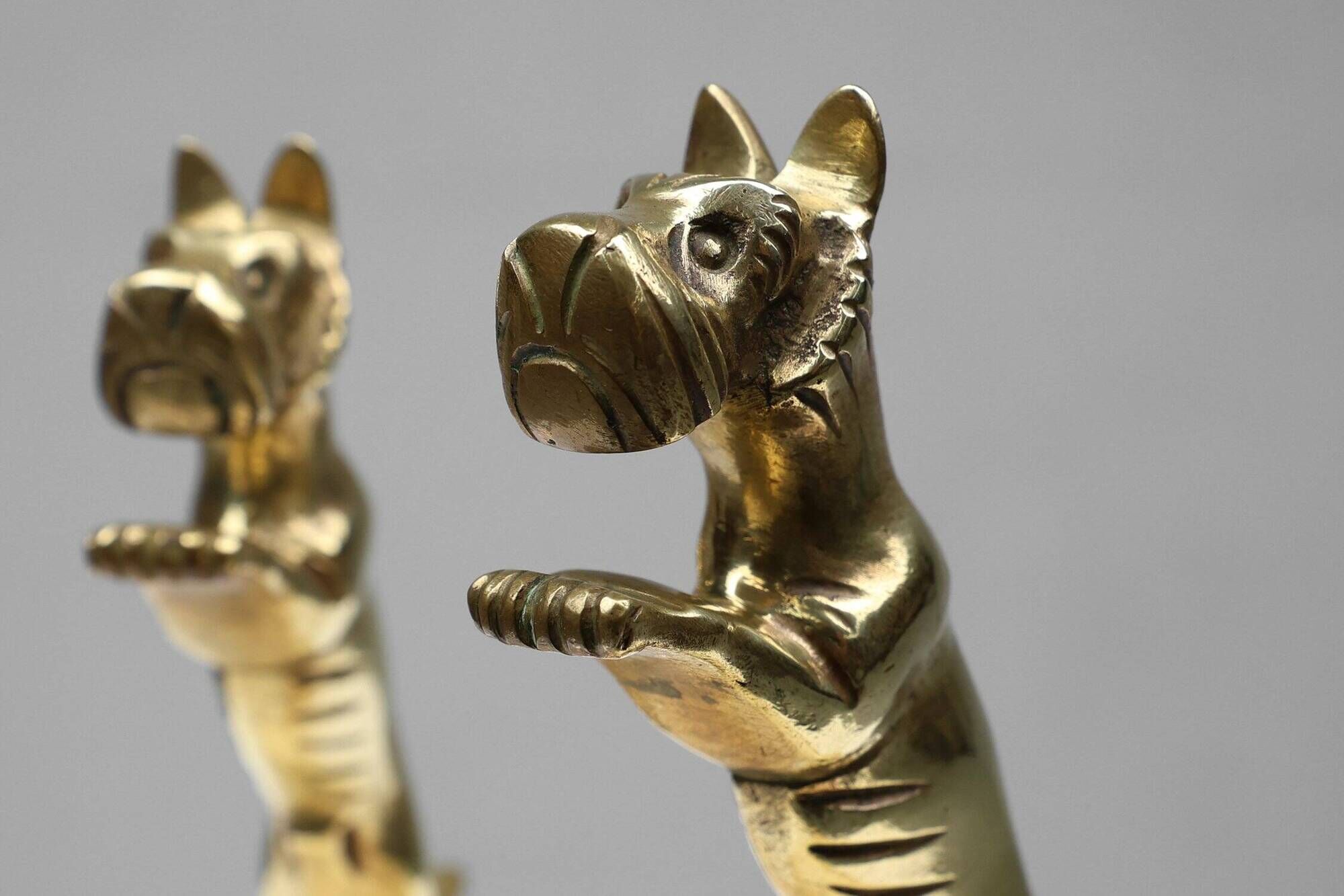 Art Deco Bookends in Copper with Marble Bases, France, 1930s, Set of 2
