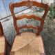 6 chaises paillées de style Louis XV en cerisier massif