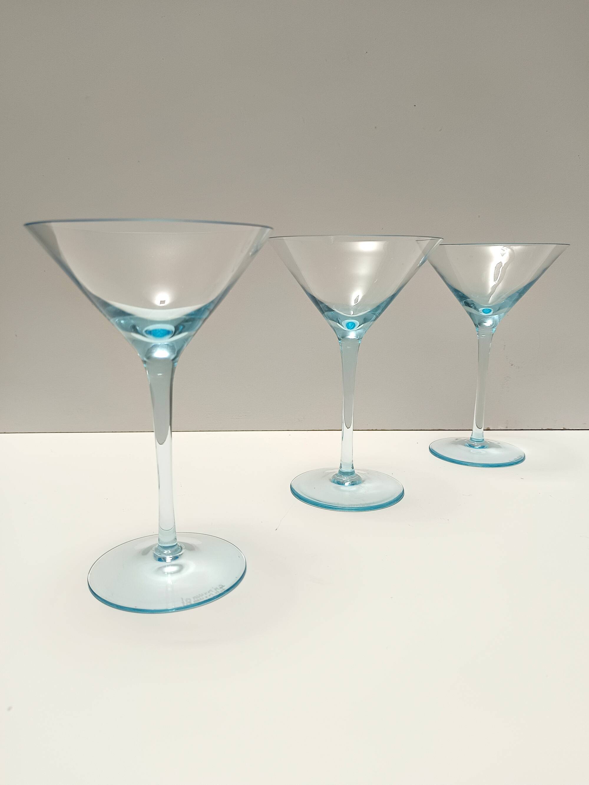 Light Blue Murano Glass Cocktail Set of 6 Glasses and a Pitcher by La Murrina