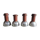 Set of 4 industrial hangings  in steel and Polycarbonate