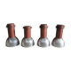 Lot de 4 suspensions industrielles en acier et polycarbonate